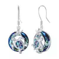 TOUPOP Sterling Silver Crystal Turtle Dangle Earrings Christmas Gifts For Women-undefined