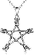 wholesale 925 Sterling Silver Pentagram Necklace Star Pendant Wiccan s for Women Men Mother's Day-0-0