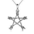wholesale 925 Sterling Silver Pentagram Necklace Star Pendant Wiccan s for Women Men Mother's Day-0-0