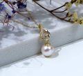 wholesale 14K Gold Pearl Wing Pendant Necklace 18 -0-1