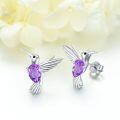 wholesale 925 Sterling Silver Hummingbird Stud Earrings Wholesale With Turquoise-0-3