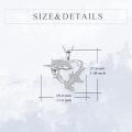 wholesale 925 Sterling Silver Dolphin Heart-Shaped Pendant Necklace for Women-0-5