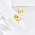 wholesale 14K Gold Adjustable Sunflower Open Ring Jewelry Gift for Women Her-0-29