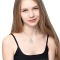 TOUPOP 925 Sterling Silver Zircon Forever Love Heart Pendant Necklace-0-2