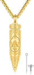 wholesale Gold 925 Sterling Silver Skull Bullet Hourglass Cylinder Urn Necklace for Ashes Jewelry Memorial Keepsake Pendant with Funnel and Fill Tool 24 Chain -0-0