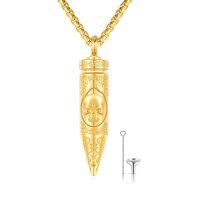 wholesale 925 Sterling Silver Bullet Locket With Engraved Skull Design-01-Bullet Skull Urn（gold）
