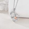 wholesale 925 Sterling Silver Heart Infinity Pendant - Mom and Baby Love Necklace for Women Girls Gifts-0-1