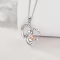 wholesale 925 Sterling Silver Heart Infinity Pendant - Mom and Baby Love Necklaces Wholesale for Women Girls Gifts-0-1