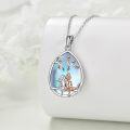 wholesale 925 Sterling Silver & Rose Gold Plated Mother Daughter Tree of Life Pendant Necklace-0-2