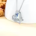 TOUPOP 925 Sterling Silver Crystal Love Pendant Necklace For Women-0-3