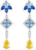 wholesale 925 Sterling Silver Multi-Colored Gemstone Drop Earrings-0-0