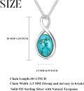 wholesale 925 Sterling Silver Oval Turquoise Pendant with Infinity Design and Chain for Women-0-6