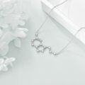 wholesale 925 Sterling Silver Opal Molecule Structure Necklaces - Science  for Women-0-2