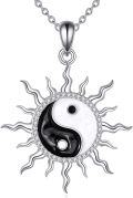 wholesale 925 Sterling Silver Yin Yang Sun Pendant Necklace  for Women-0-0
