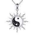 wholesale 925 Sterling Silver Yin Yang Sun Pendant Necklace  for Women-0-0