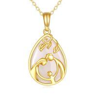 wholesale 14k Mother And Child Pendant With Gold Chain-Gold-Mom Necklace
