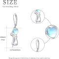 wholesale 925 Sterling Silver Heart-Shaped Cat Moonstone Drop Earrings-0-3