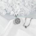 wholesale 925 Sterling Silver Compass Rose Pendant with Funnel and Cleaning Brush - Memorial Keepsake Jewelry for Ashes Cremation-0-2