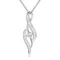 wholesale 925 Sterling Silver Opal And Zircon Pendant Necklace-0-0