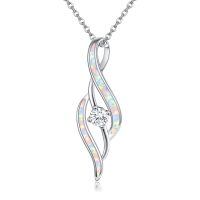 wholesale 925 Sterling Silver Opal And Zircon Pendant Necklace-Infinity