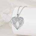 wholesale 925 Sterling Silver Opal Angel Wing Necklace - Nickel-Free Hypoallergenic Jewelry Gift for Women-0-3