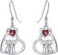 wholesale 925 Sterling Silver Birthstone Highland Cow Dangle Earrings Scotland Western Gift-0-0