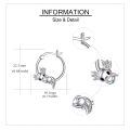 wholesale 925 Sterling Silver Cute Axolotl Enamel Hoop Earrings White Gold Plated-0-4