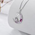 TOUPOP Sterling Silver Moon Initial V Letter Pendant Necklace For Women-0-3