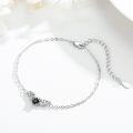 wholesale 925 Sterling Silver Bat Charm Bracelet with Black Crystal Stone for Women and Girls-0-2