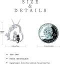 wholesale 925 Sterling Silver Cat and Girl Moonstone Heart Pendant Necklace - Cute  for Women & Girls-0-3