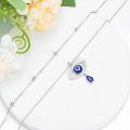 wholesale 925 Sterling Silver Evil Eye Teardrop Pendant Layered Chain Necklaces for Women Gifts-0-3