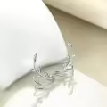 wholesale 925 Sterling Silver Leaf Vine Climbing Ear Cuffs for Women - Elegant Nature Inspired Jewelry-0-3