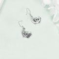 wholesale 925 Sterling Silver Fairy Moon Flower Dangle Drop Earrings for Women-0-3