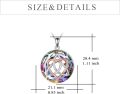 wholesale 925 Sterling Silver Round Rainbow Mystic Quartz Celtic Knot Pendant Necklace-0-4