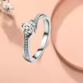 TOUPOP 14k Gold Plated Moissanite Ring D VVS1-0-3