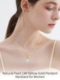 TOUPOP 14K Gold Freshwater Pearl Pendant Necklaces For Women-0-3