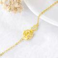 wholesale Gold Rose Heart 925 Sterling Silver Cubic Zirconia Bracelet for Women 0-10 CTW-0-2