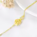 wholesale Gold Rose Heart 925 Sterling Silver Cubic Zirconia Bracelet Wholesale for Women 0-10 CTW-0-2