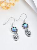 wholesale 925 Sterling Silver Blue Moonstone Leverback Dangle Drop Earrings for Women-0-4