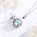 wholesale 925 Sterling Silver Blue Crystal Tree of Life Cremation Jewelry Urn Pendant Necklace-0-1