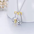 wholesale 925 Sterling Silver Infinity Heart Rabbit Love Pendant Necklace Gift for Women Girl's Jewelry Mothers' Day Birthday Present-0-2