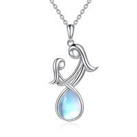 wholesale 925 Sterling Silver Angel Pendant With Moonstone Drop-I-mother and daughter moonstone