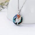 wholesale TOUPOP Ocean Dolphin Pendant Necklace For Girls Gitfs With Circle Crystal Pendant Necklaces Cute Ocean Jewelry Daughter Necklace For Birthday -0-3