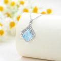 wholesale 925 Sterling Silver Pendant Necklace Black Agate Teardrop Platinum Plated Filigree Design For Women-0-21