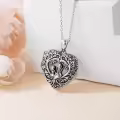 TOUPOP Sterling Silver Mother Locket Necklace Holds 2 Photos Heart Tree Of Life Jewelry Gift-0-3