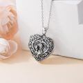 TOUPOP Sterling Silver Mother Locket Necklace Holds 2 Photos Heart Tree Of Life Jewelry Gift-0-3