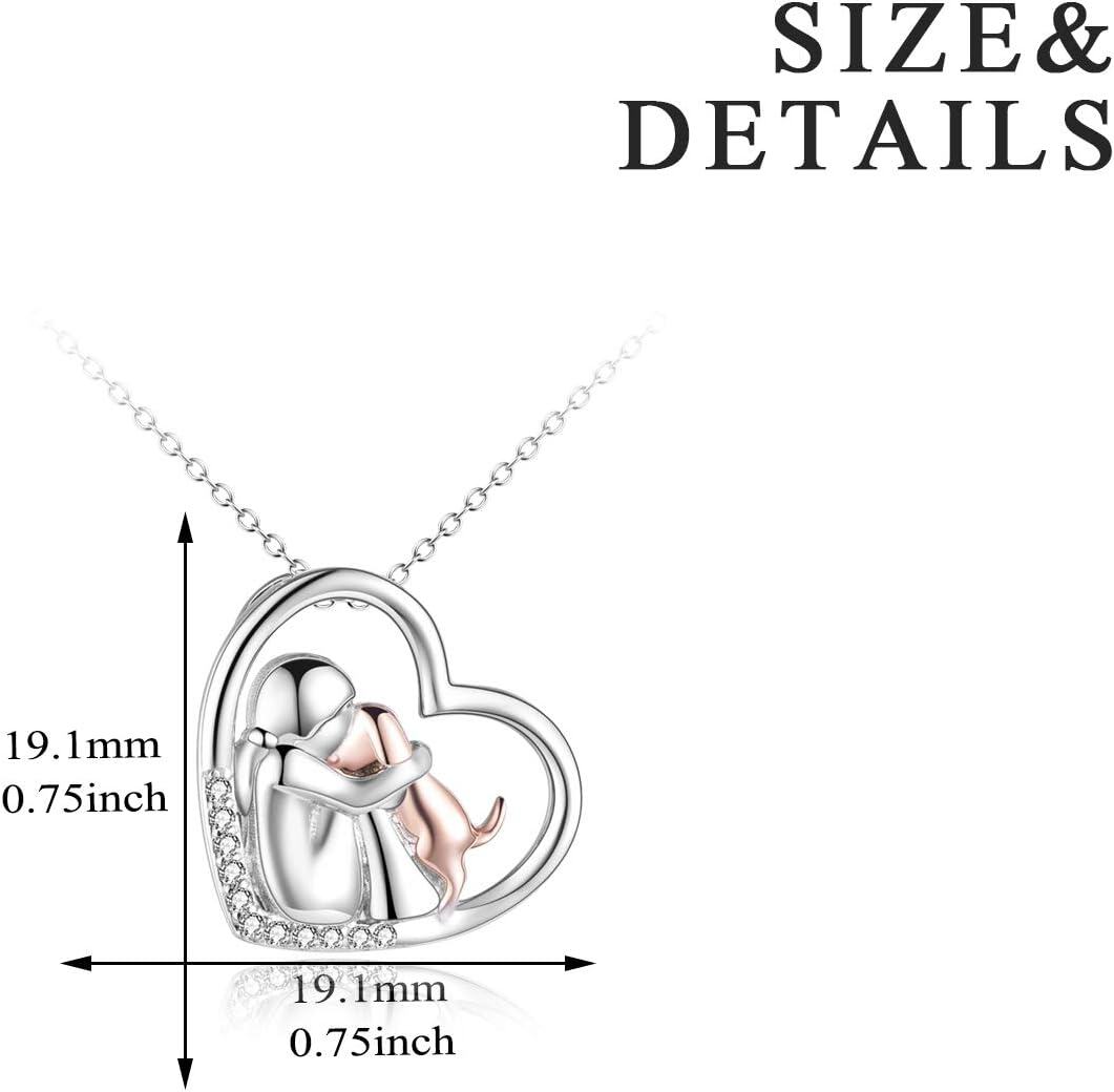 Sterling Silver Stone Memorial Dog Pendant Necklace for Women-0-2