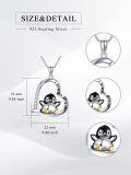 wholesale 925 Sterling Silver Penguin Heart Love You Forever Pendant Necklace for Women Girls Gifts-0-3