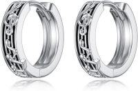 wholesale 925 Sterling Silver Music Notes Huggie Hoop Earrings for Women and Girls-Music Note Hoops