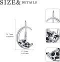 wholesale TOUPOP Moon Animals Leverback Earring For Women Sterling Silver Dangle Drop Hoop Earrings For Women Birthday Anniversary Christmas -0-4